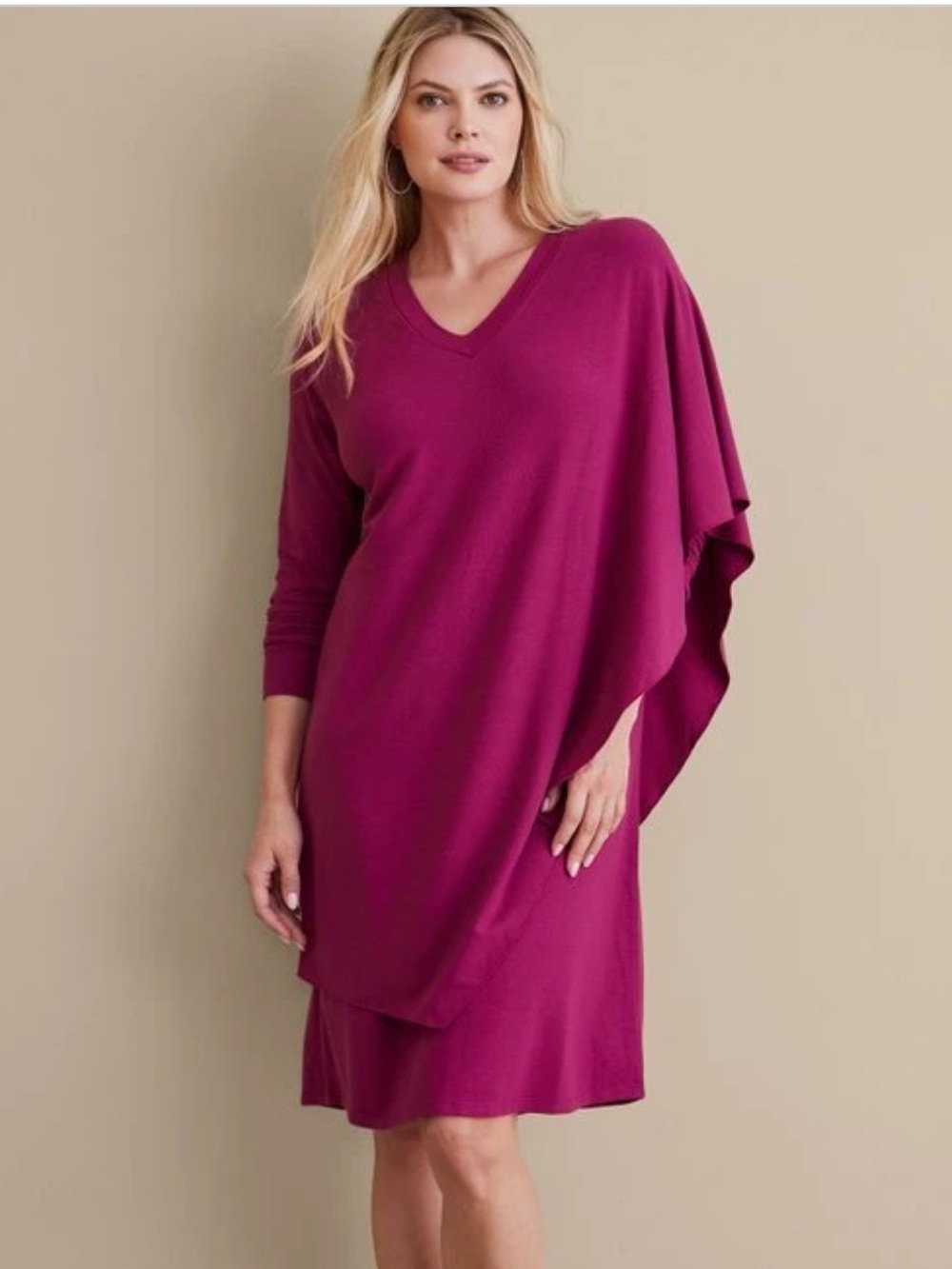 Soft Surroundings Marla Knit Dress Women’s Size M Layered Long Sleeves Relaxed